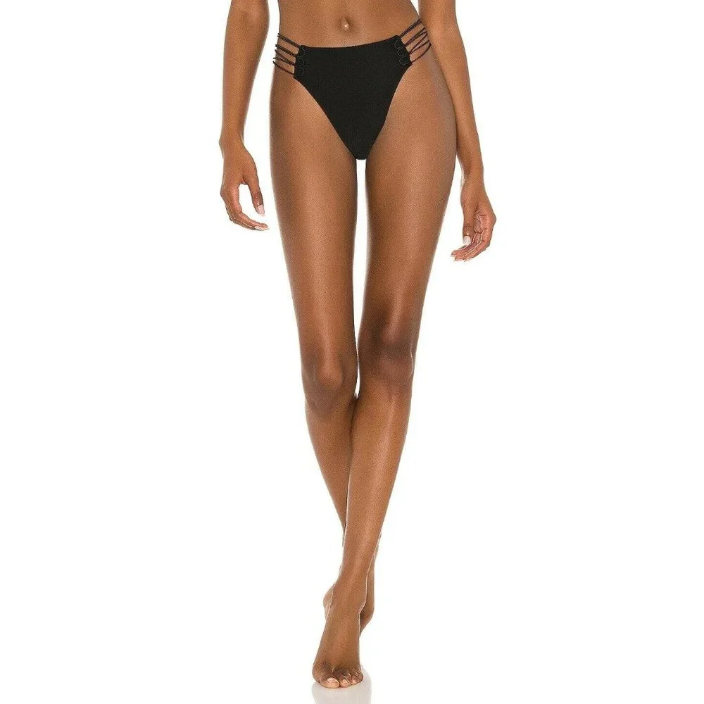 Camila Coelho Laura High Waist Bottom Bikini Sexy Revolve Black S NWT $98